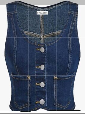 Dark Blue Denim Vest  Medium